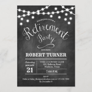 Rustic Retirement Party Chalkboard Invitation