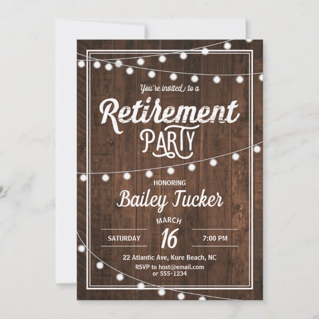Rustic Retirement Party Invitation (Front)