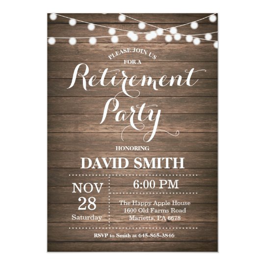 rustic retirement party invitation card zazzle co uk invatation card
