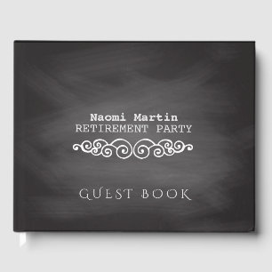 Rustic Retirement Party   Vintage Chalkboard Guest Book