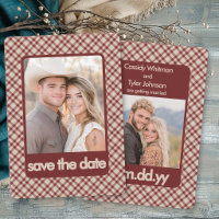 Rustic Retro Brown Gingham Western Multi Photo