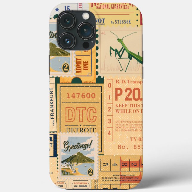 Rustic retro stamps Classic Old newspaper western Case-Mate iPhone Case (Back)