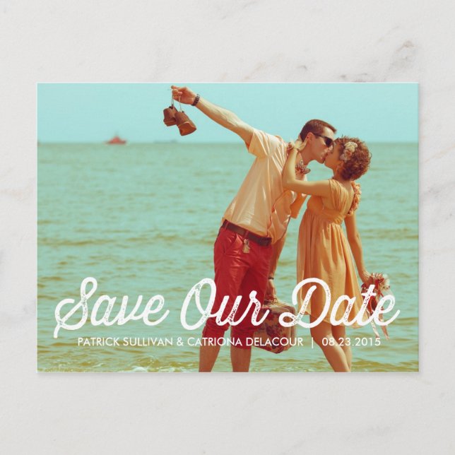 RUSTIC RETRO TYPOGRAPHY | SAVE THE DATE POSTCARD (Front)