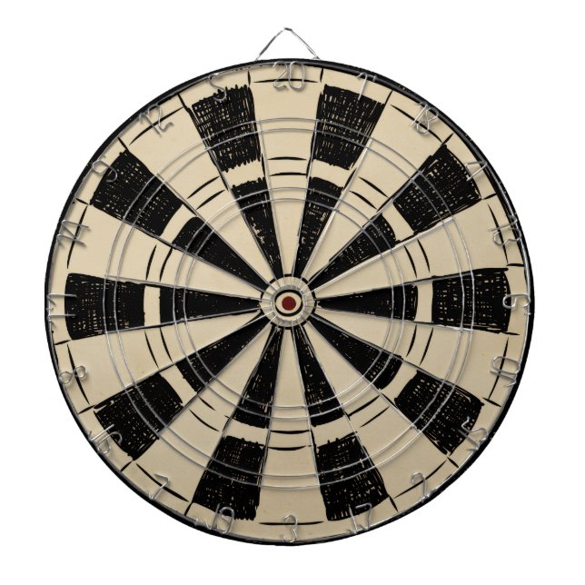 Rustic Retro Vintage Black and Brown  Dartboard (Front)