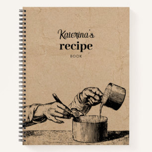 Rustic Retro Vintage Cooking Kitchen Recipe Notebook