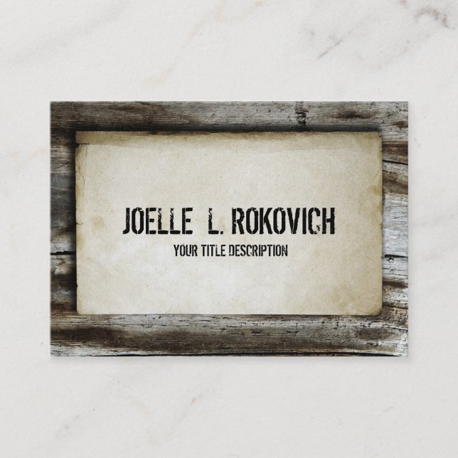 Rustic Retro Vintage Wood Plank Business Card (Front)