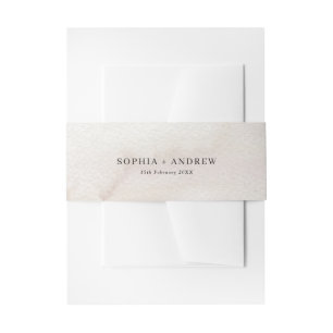 Rustic Retro Watercolor Wedding Invitation Belly Band