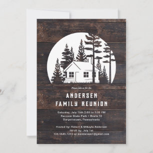 Rustic Reunion Rustic Wood Cabin Invitation
