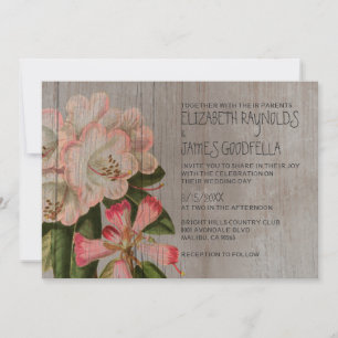 Rustic Rhododendron Wedding Invitations