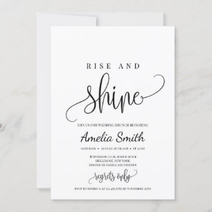 Rustic rise and shine wedding brunch invitation