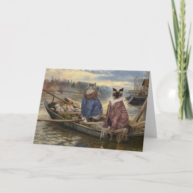 Rustic River Cats Greeting Card (Front)
