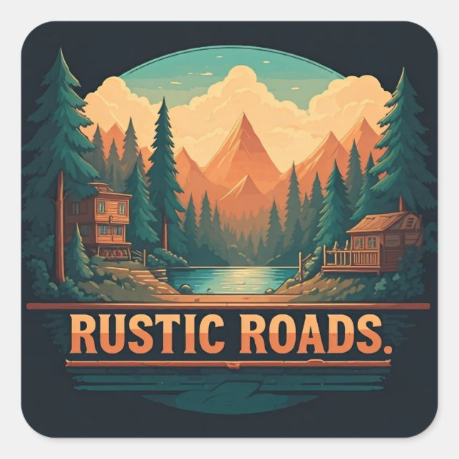 Rustic Roads  Square Sticker (Front)