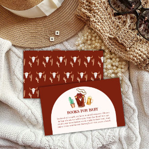Rustic Rodeo Cowboy Cactus Beer Books Baby Shower  Enclosure Card