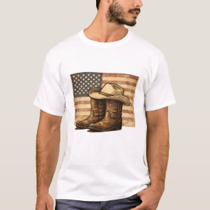 Rustic Rodeo Patriot Western Americana T-Shirt