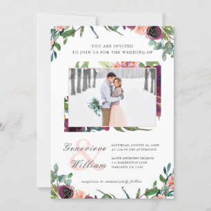 Rustic Romance Beautiful Two Photo Wedding Invitation