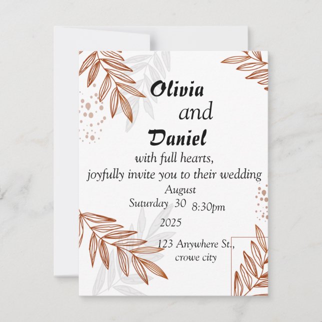 Rustic Romance: Beautiful Wedding Card (Front)