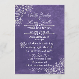 Rustic Romance Purple Wedding Invitations