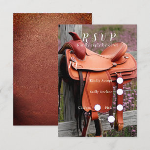 Rustic Romance: Saddle on the Fence  RSVP Card