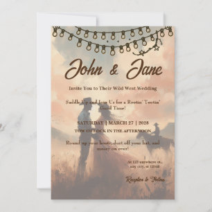 Rustic Romance: Wild West Wedding Invitation