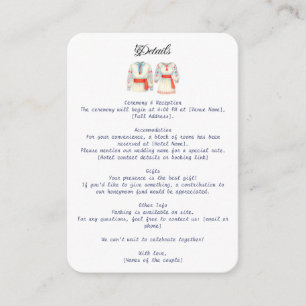 Rustic Romanian Wedding Traditional Folk Costumes  Enclosure Card