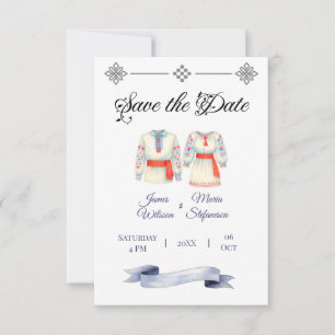 Rustic Romanian Wedding Traditional Folk Costumes  Save The Date