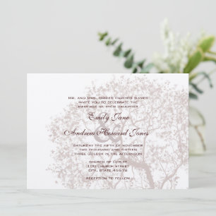 Rustic Romantic Brown Tree Weddings Invitation
