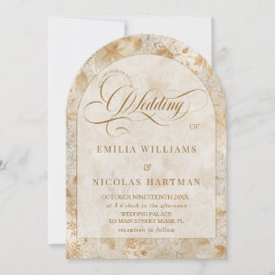 Rustic Romantic Fall All In One Wedding Invitation