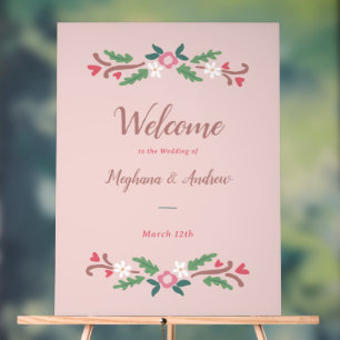 Rustic Romantic Floral Bunch Acrylic Sign