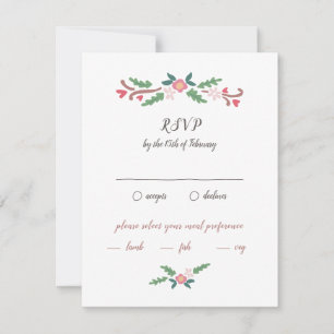 Rustic Romantic Floral Bunch RSVP Card