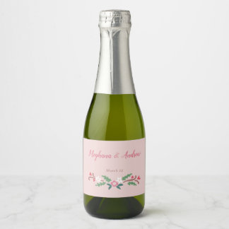 Rustic Romantic Floral Bunch  Sparkling Wine Label
