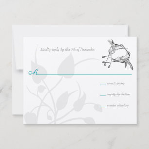 Rustic Romantic Hummingbird Kiss Love BirdWedding RSVP Card