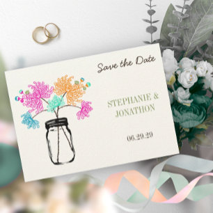 Rustic Romantic Mason Jar Wild Flower Wedding Invi Invitation