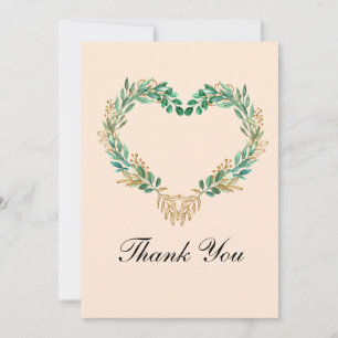 Rustic Romantic Script Wedding Thank You Card