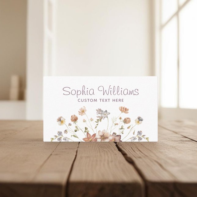 Rustic Romantic Wildflowers  Business Card (Creator Uploaded)