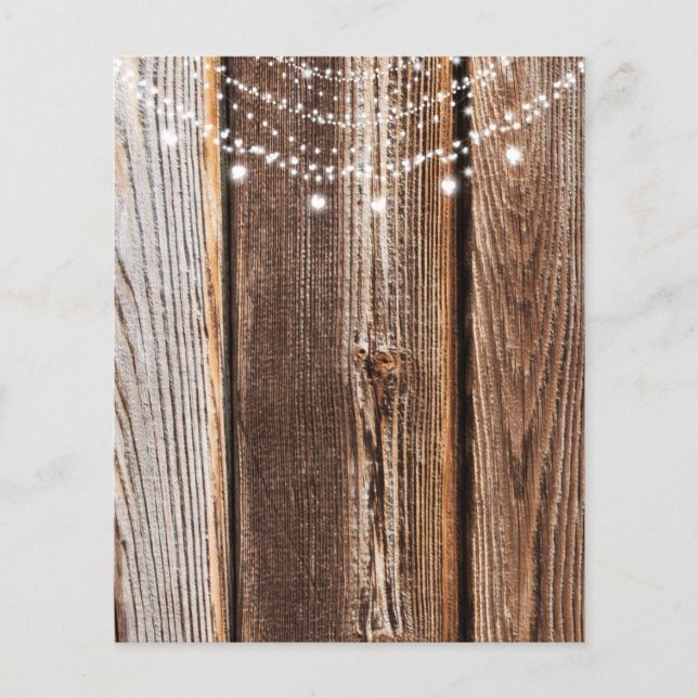 Rustic Romantic Wood & Heart Lights Paper (Front)