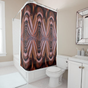 Rustic Roof Tiles with Unique Perspective Shower Curtain