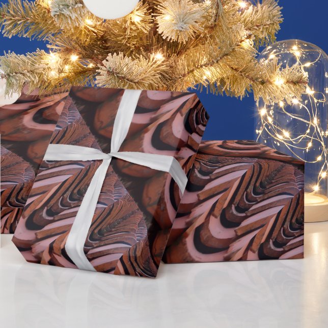 Rustic Roof Tiles with Unique Perspective   Wrapping Paper (Holidays)