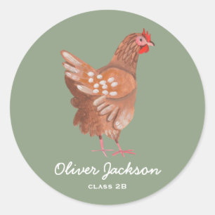 Rustic Rooster  Classic Round Sticker