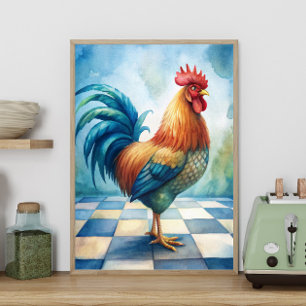 Rustic Rooster Country Farmhouse Kitchen Poster