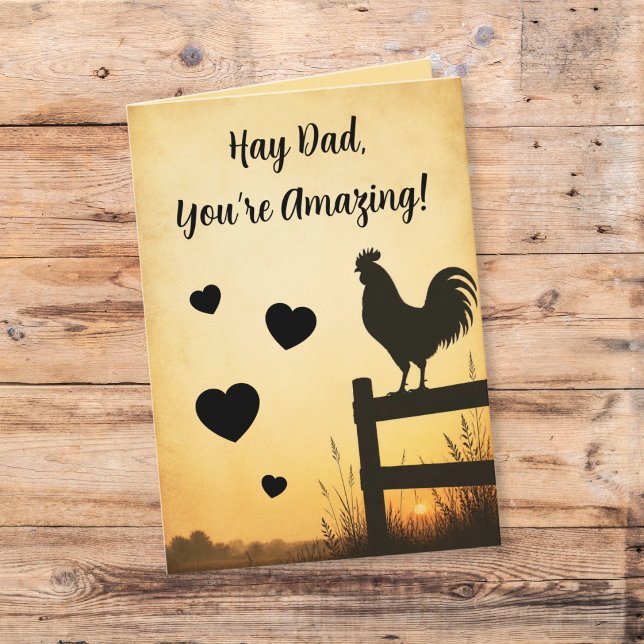 Rustic Rooster Farm Dad Amazing Father’s Day Card (Creator Uploaded)