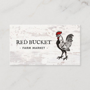 Rustic Rooster Farm Wood Business Card