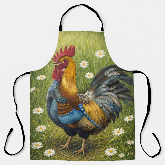 Rustic Rooster Farmhouse Kitchen Apron (Front)