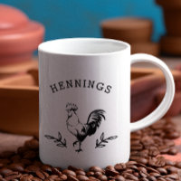 Rustic Rooster Personalised Black and White