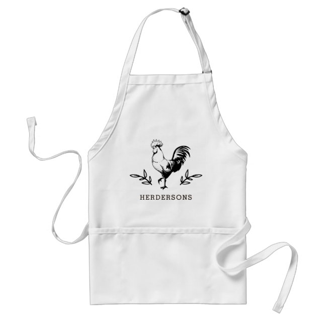 Rustic Rooster Personalized Standard Apron (Front)