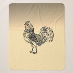 Rustic Rooster Sherpa Blanket