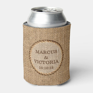 Rustic Rope Country Wedding Can Cooler