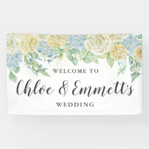 Rustic Rose and Hydrangea Floral Wedding Banner