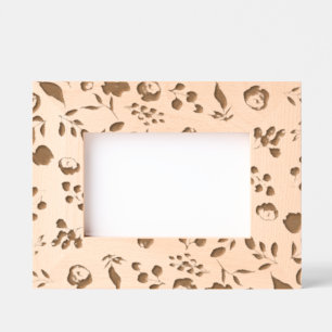 Rustic Rose and Leaf Pattern Flowers Floral Etched Frames