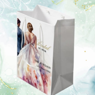 Rustic Rose Boho Floral Bridal Shower Medium Gift Bag