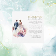 Rustic Rose Boho Floral Bridal Thank You